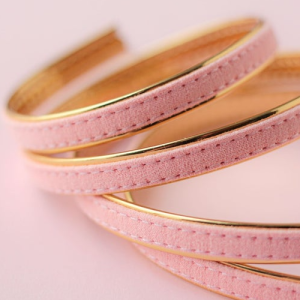 Eco Leather Straps Dusty Rose with Gold
