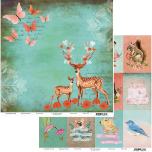 My Deer Friends 12x12 Double Sided Cardstock