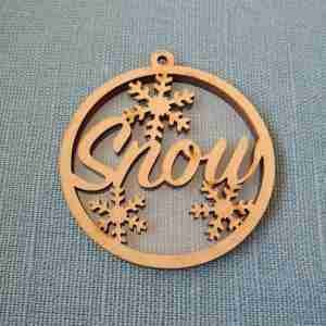 Snow Ornament Wood Shaker 4 Pcs Set S07