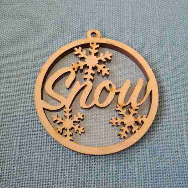 Snow Ornament Wood Shaker 4 Pcs Set S07