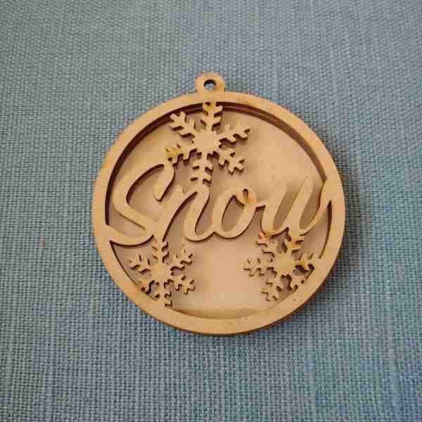 Snow Ornament Wood Shaker 4 Pcs Set S07 - Image 3