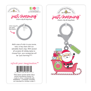 7917 here comes santa claus - charm clip & keychain