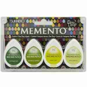 Memento dew drop inkpad 4pc set - green house - 002