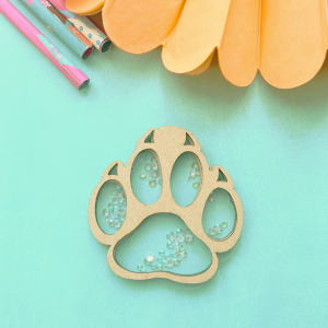 Cat Paw Print Wood Shaker