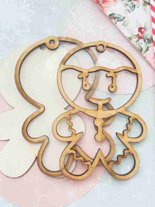 Holiday Ornaments Ginger Wood Shaker 4-Pcs Set WS29 - Image 2