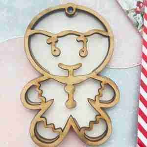 Holiday Ornaments Ginger Wood Shaker 4-Pcs Set WS29
