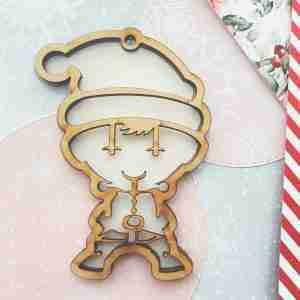 Holiday Ornaments ELF Wood Shaker 4-Pcs Set WS26