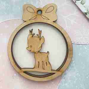 Holiday Ornaments Rudolph Circle Chape Wood Shaker 4-Pcs Set WS32