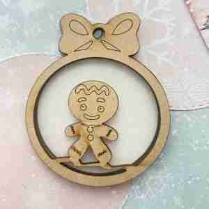 Holiday Ornaments GINGER Circle Chape Wood Shaker 4-Pcs Set WS31