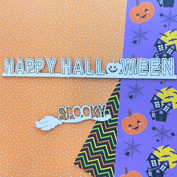 Spooky -Happy Halloween -Sentiments Chipboards
