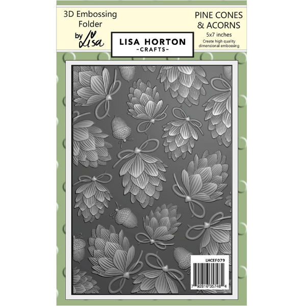 Lisa Horton Crafts Pines Cones & Acorns 5x7 3D Embossing Folder