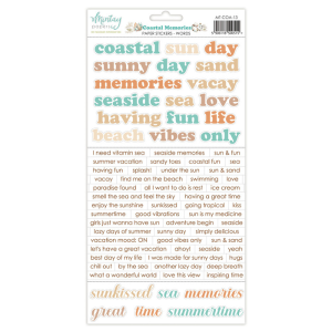 Mintay Papers  Coastal Memories Collection 6 x 12 Stickers Words