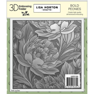 Lisa Horton Crafts Bold Peonies 6x6 3D Embossing Folder