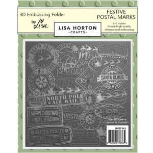 Lisa Horton Crafts Festive Postal Marks North Pole 6x6 3D Embossing Folder