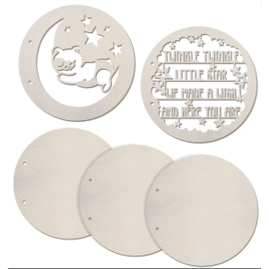 Twinkle Tinkle little Star Five Rectangular Chipboard Ciao Bella