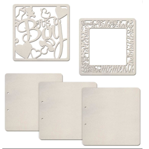 It's a Boy Set of Five Square Chipboard Ciao Bella