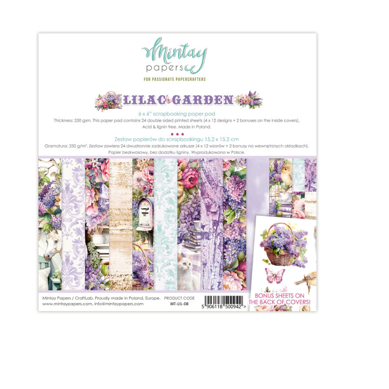 Lilac Garden 6 x 6 paper Pack Mintar Papers