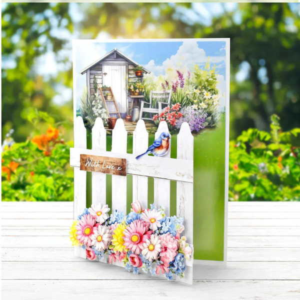 Pretty Petals Picket Fence, Card Making Kit - Image 3