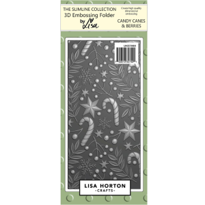 Lisa Horton Crafts Candy Canes & Berries Slimline 3D Embossing Folder
