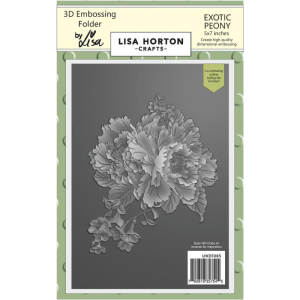 Lisa Horton Crafts Exotic Peony 5x7 3D Embossing Folder & Die