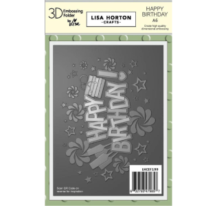 Lisa Horton Crafts Happy Birthday A6 3D Embossing Folder