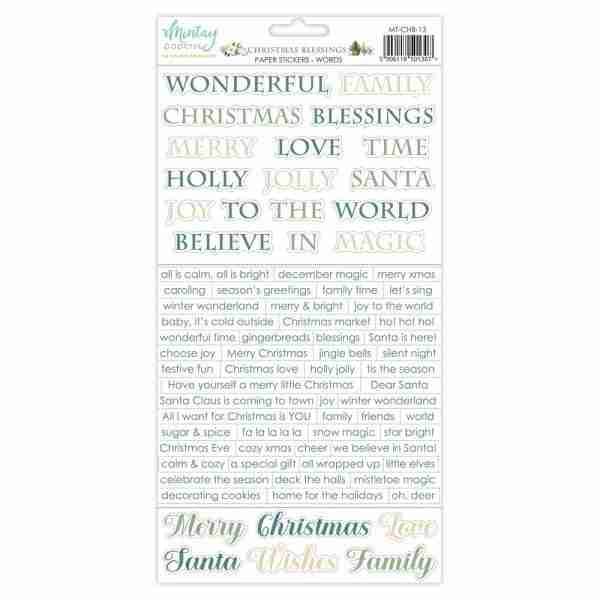 6 x 12 Paper Stickers - Christmas Blessings - Words