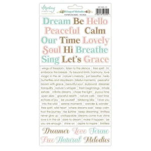 6 x 12 Paper Stickers Winged Melodies Words
