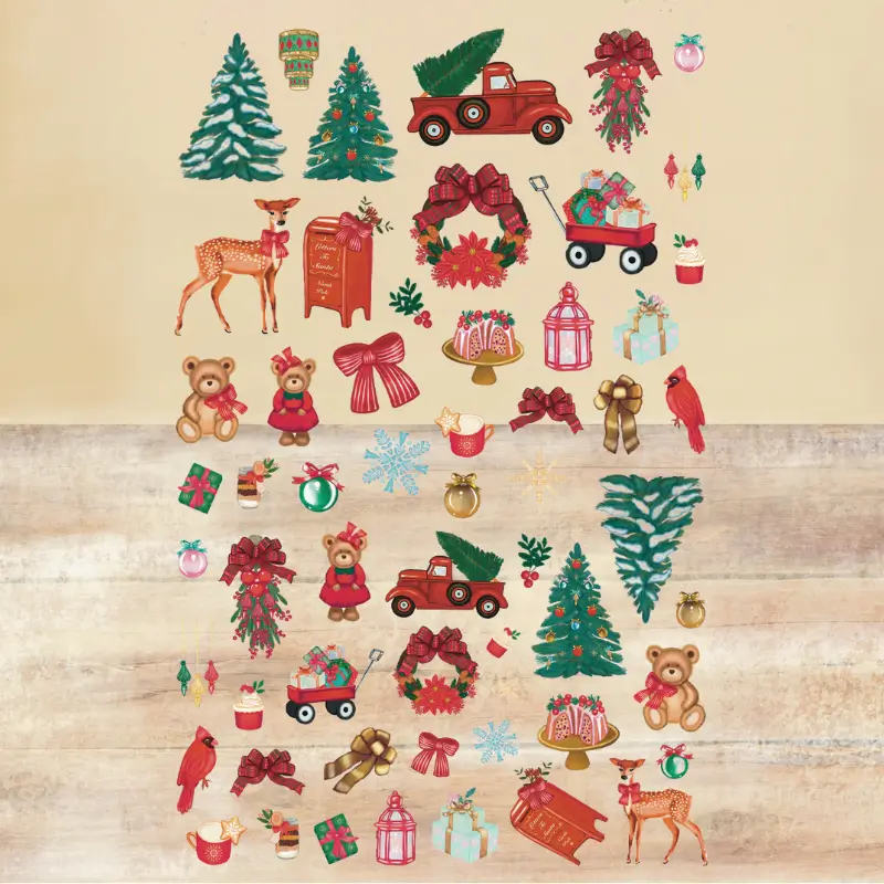 Christmas Spirit Ephemeras CS025 – Vintage-style Christmas Spirit Ephemeras – 54 die cuts made in the USA - Image 2