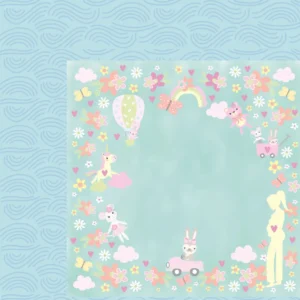 Motherly Dreams pastel baby double sided paper with whimsical florals and nursery inspired artwork