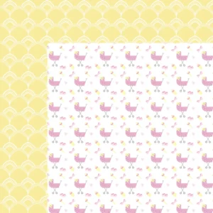 Sweet Outing baby double sided paper with pastel stroller and nursery inspired patterns on acid free cardstock