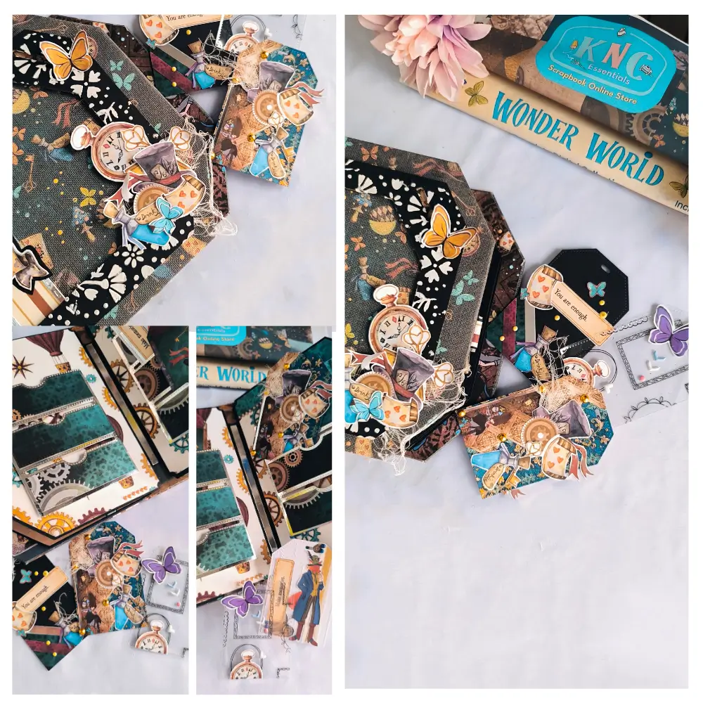 Wonder World Ephemera used in scrapbook project by KNC Essentials
